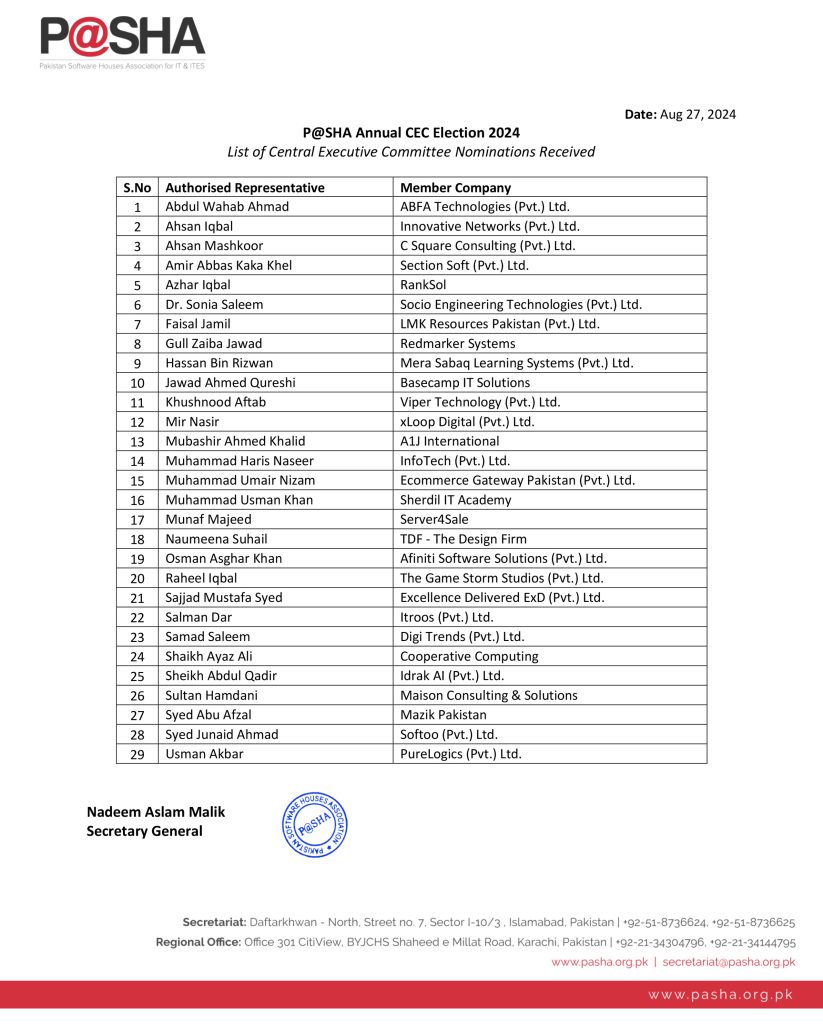 P@SHA Annual CEC Election 2024