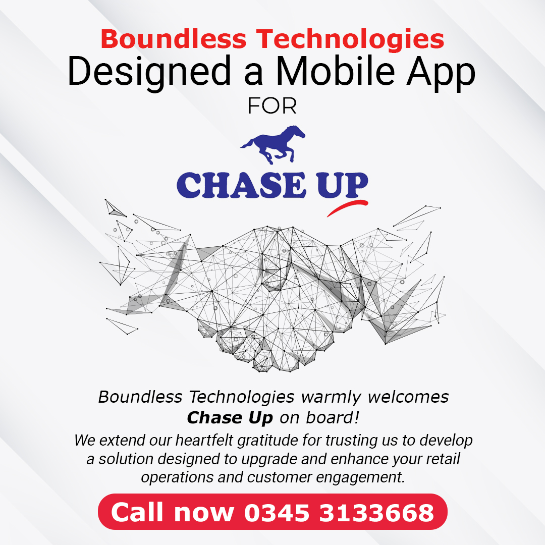 BT Designed a Mobile app for Chase Up Pakistan