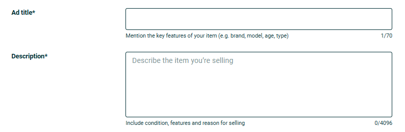 How to Create Tittle and Description on OLX