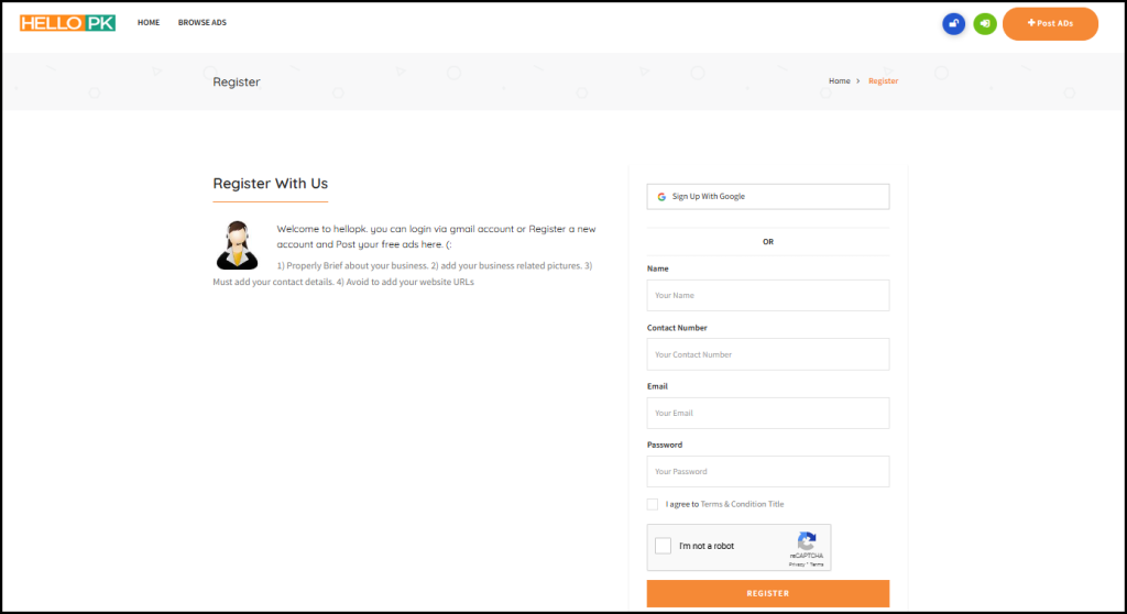 Classified Posting on hellopk