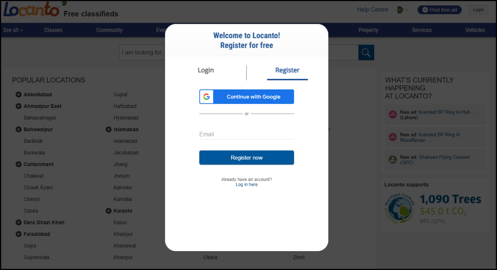 How to Create an Account on PK.Locanto.Asia