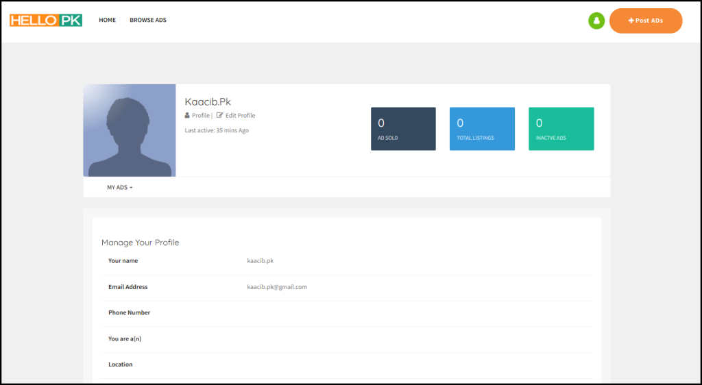 Ad Posting on hellopk