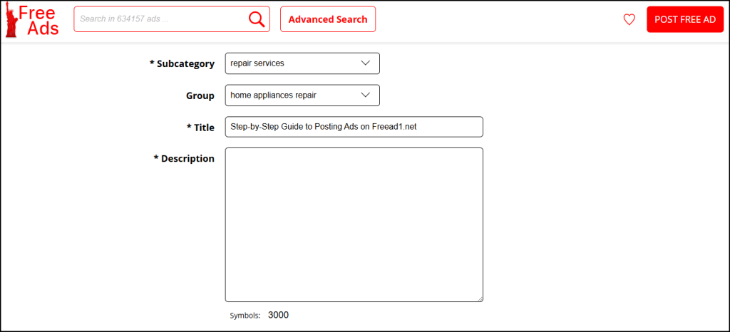 How to Create Description on Freead1.net