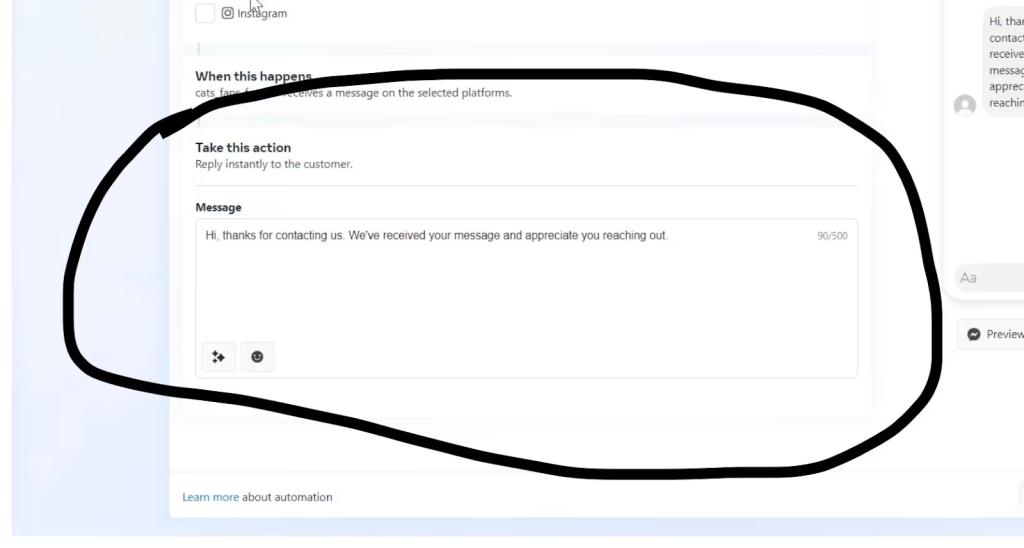Facebook Customize Message