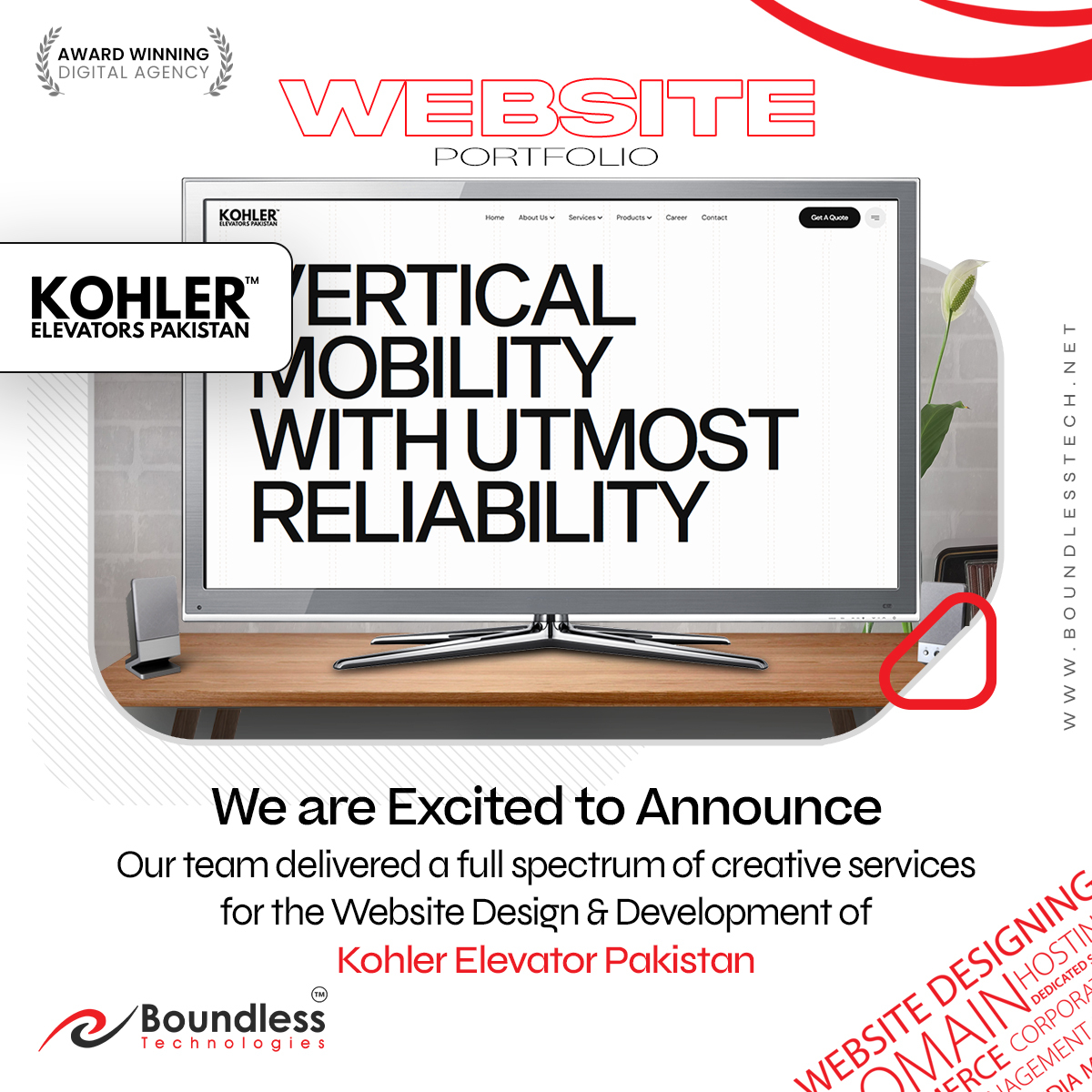 Website Design for Kohler Elevator Pakistan