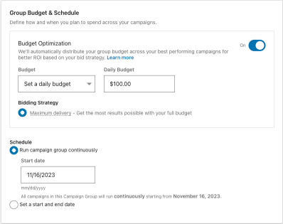 LinkedIn Ads Budget