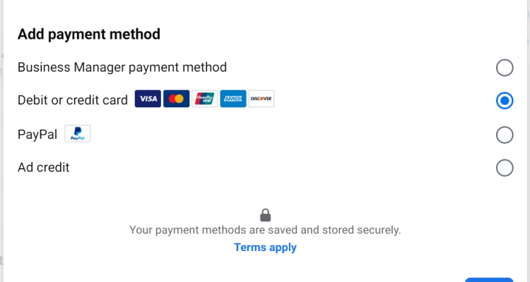 Facebook Ads Payment Method