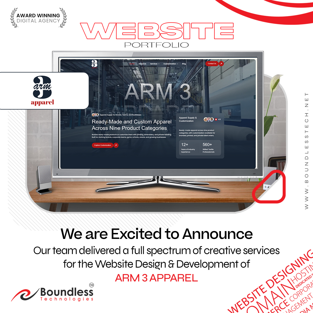 Design Website for Arm 3 Apparel